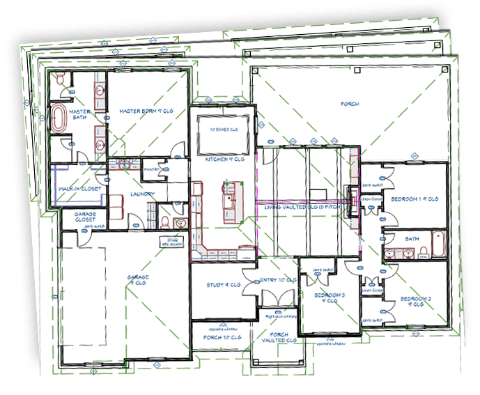 custom designed floor plans of a house